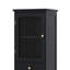 Armoire de rangement de 63 po de hauteur avec 2 tiroirs, armoire de salle de bain avec portes en verre, rangement pour garde-manger avec tablettes réglables-2024789941