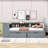 Two Drawers Wood Platform Bed with Storage Shelves and Charging Station-106813621-106813619