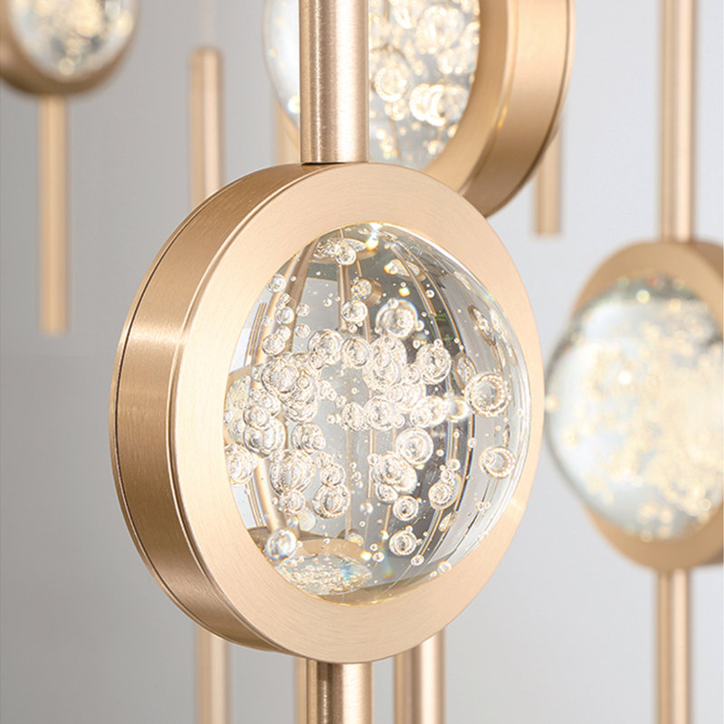 Mélange de DEL en aluminium anodisé + boule transparente, Laiton