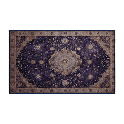 Machine Washable Purple Area Rug
