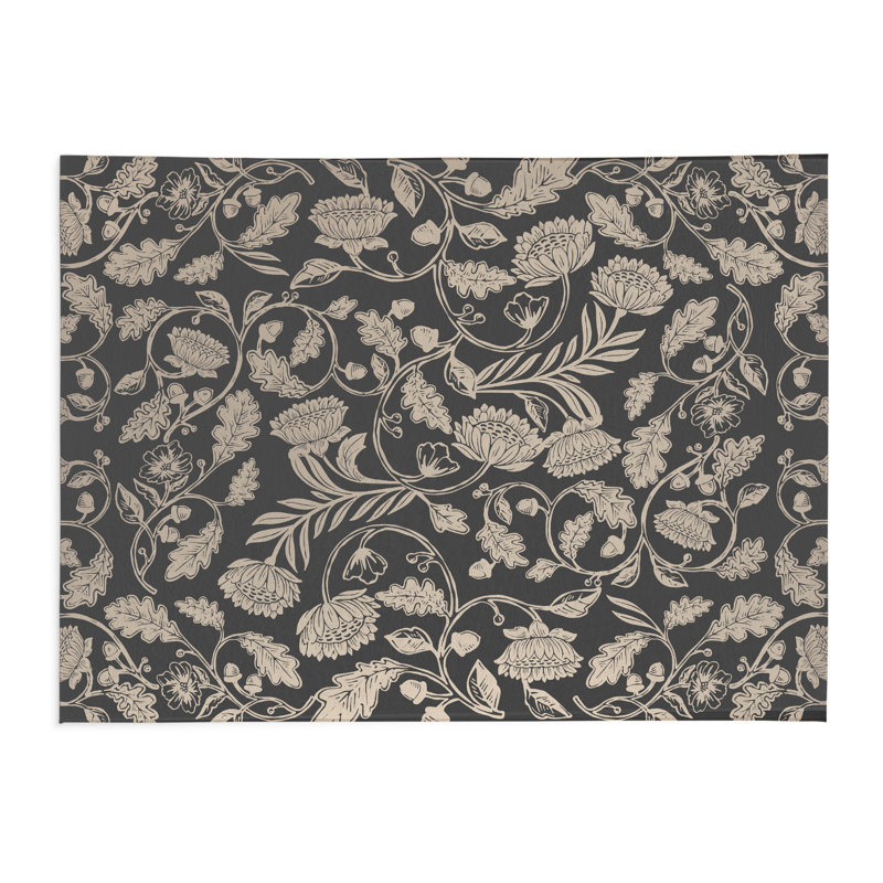 Tapis de cuisine antidérapant Autumn Vines, Gris anthracite, Rectangle 4pi x 6 pi