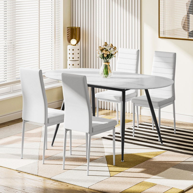 4 - Person Extendable Dining Set, White