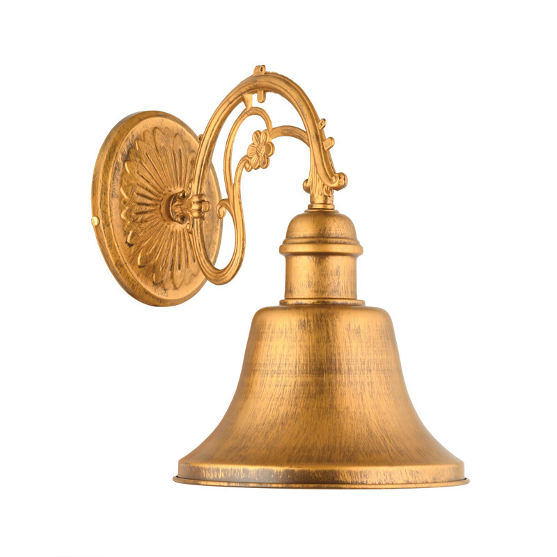 Vintage Gold Adjustable Wall Lamp, Metal Body, 8.1 x 11.8 inches | E27 Socket, Max 40W (Bulb Not Included) | Stylish Home Decor, IP20 Rated, Perfect for Living Room & Bedroom Lighting