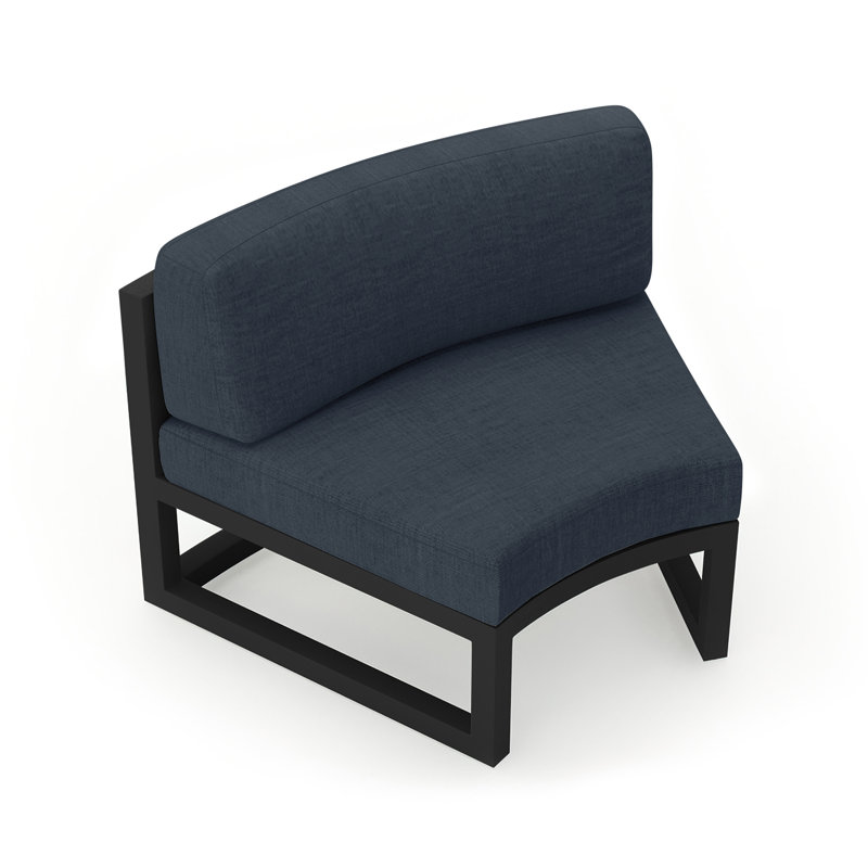 Avion Outdoor Lounge Chair, Spectrum Indigo Sunbrella®, Black