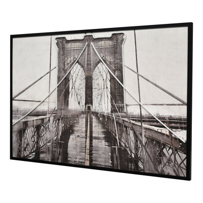 Britwall LED Wall Art Winter Bridge Illuminated Canvas 123x83cm with UK Plug & ON Off Switch