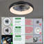 Ventilateurs de plafond modernes intelligents avec lumières à intensité variable, télécommande, noir