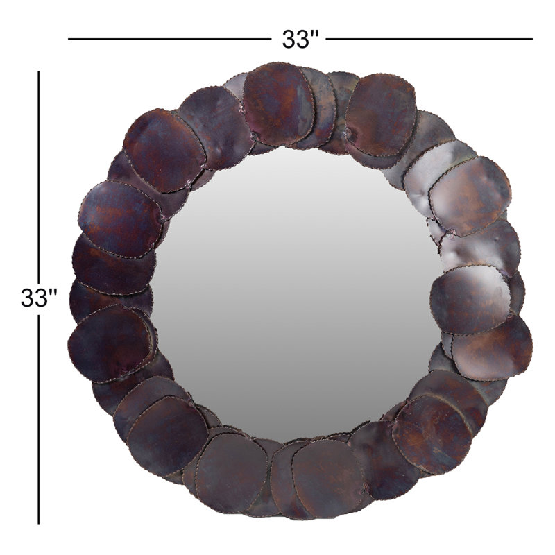 Miroir mural Jonica, 33 po x 33 po, Gris antique