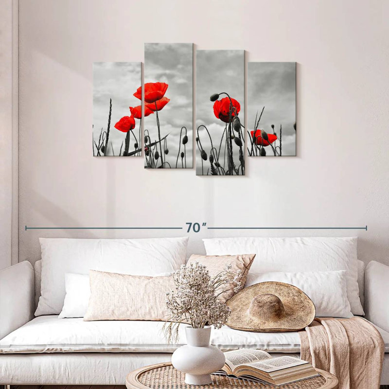 Harnek Pop Red Poppies, H 27 po x l 43 po