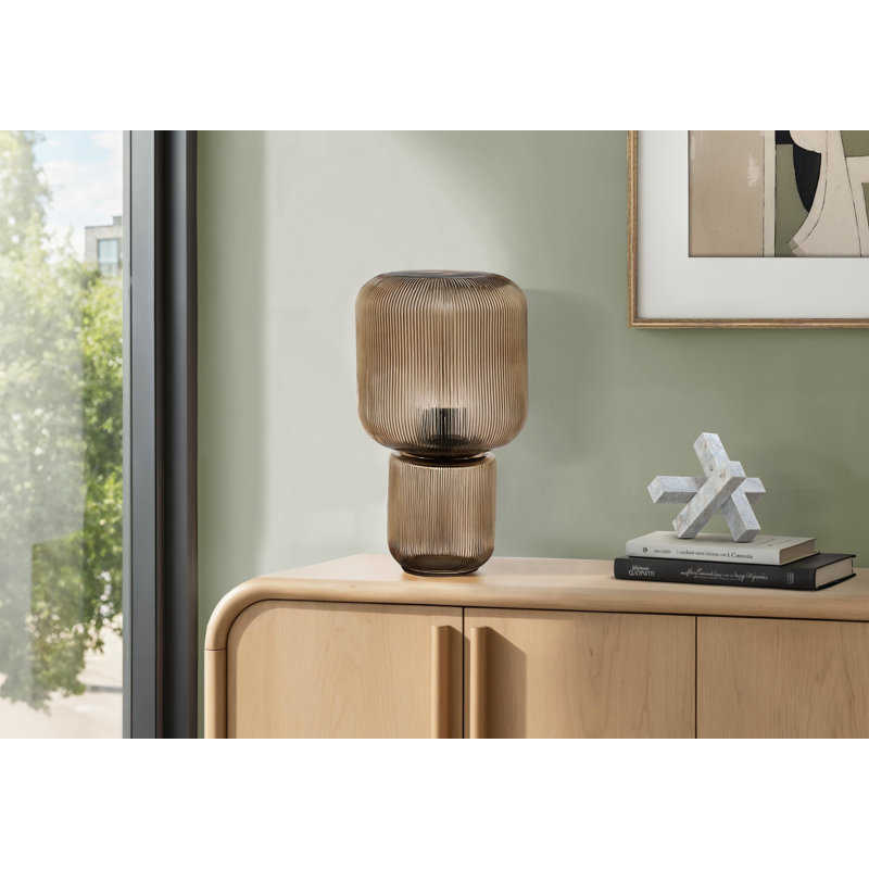 Lampe de table, 38 cm de hauteur, verre teinté doré, style contemporain, Doré