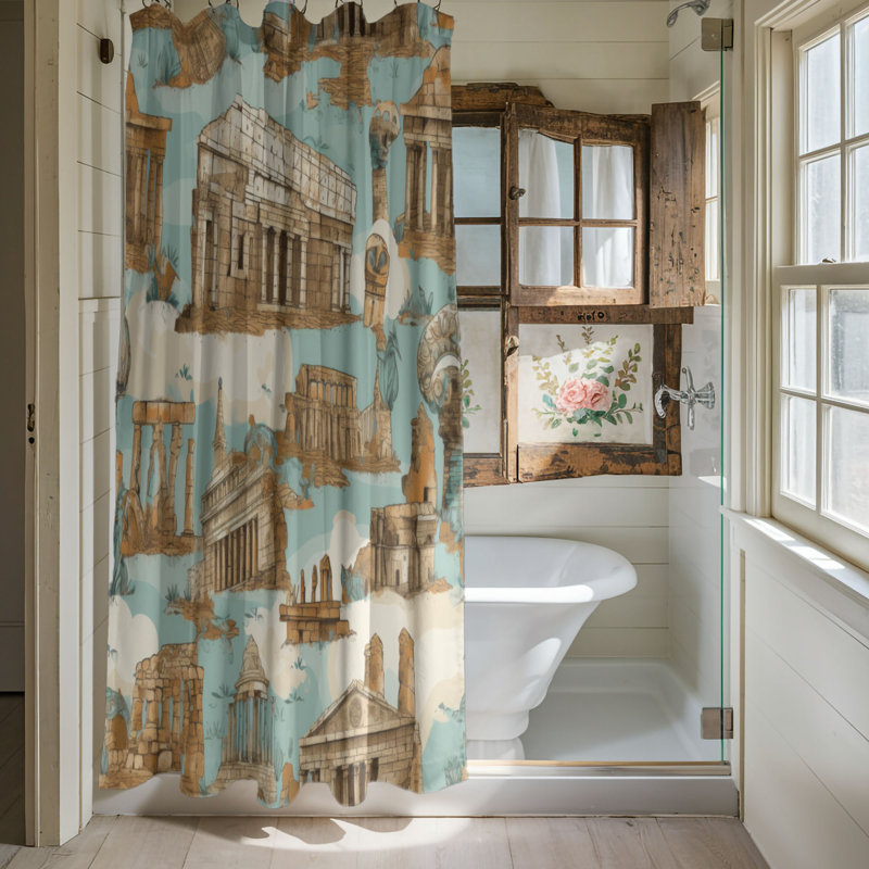Rideau de douche Rolette, H 74 po x l 71 po