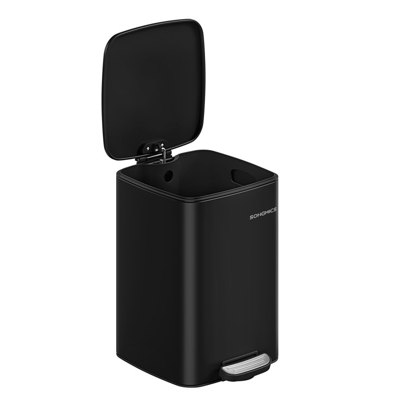 Clerfont Step On Kitchen Trash Can, 40.4cm H x 34cm W x 28.5cm D, Ink Black