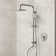 Wall Mount Pressure-Balanced Shower System,10"Rainfall Shower Head with Slider Bar Handheld Spray
