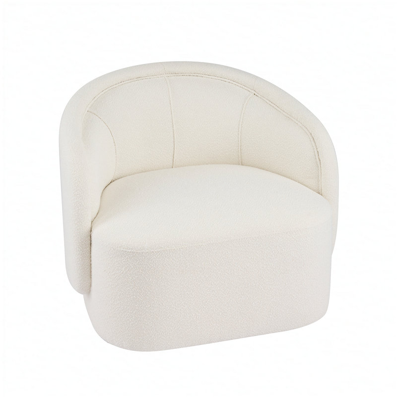 Fauteuil d'appoint incurvé crème, Crème