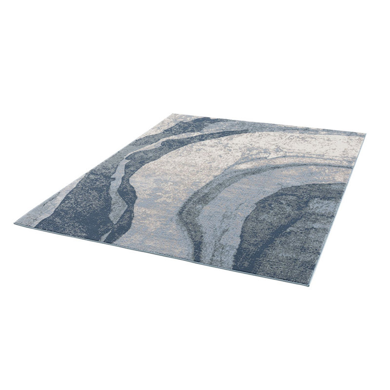 Abstract Wave Area Rug, Rectangle 5'3" x 7'