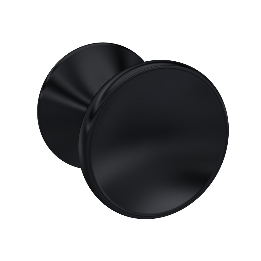 Hudson Reed Indented Round Knob - Matt Black Furniture Handle - Image 4