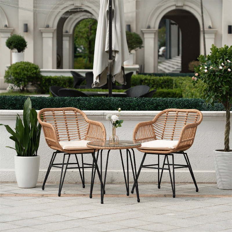 Ensemble bistro 2 personnes Aanand, Beige