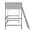 Lit mezzanine en bois massif avec lit simple, gris - Design élégant et moderne-421229009