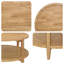 Table basse ronde en bois d'hévéa de 35,5 po avec tablette de rangement brun érable chaud