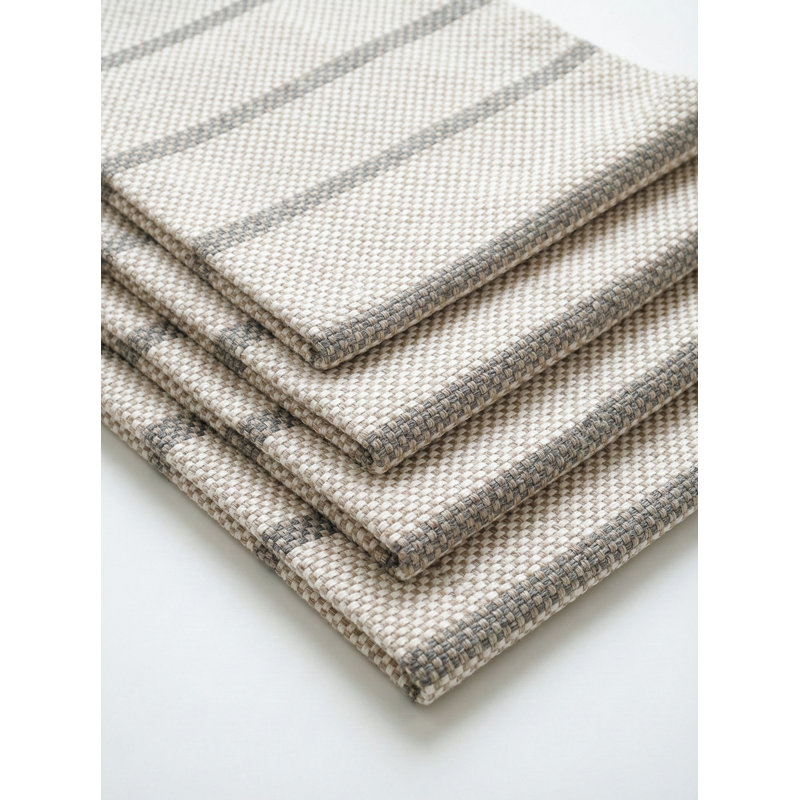 Black Regatta Stripe Indoor Outdoor Placemat, Gray