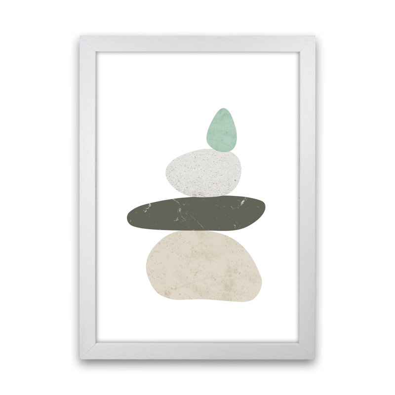 Pebbles II - Print, 88cm H x 64cm W x 3cm D, White Framed, Canvas