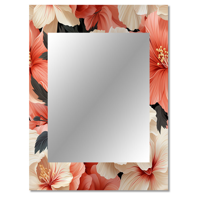Amitiel Tropical Whisper Tropical Pattern - miroir tropical, 40 po x 30 po
