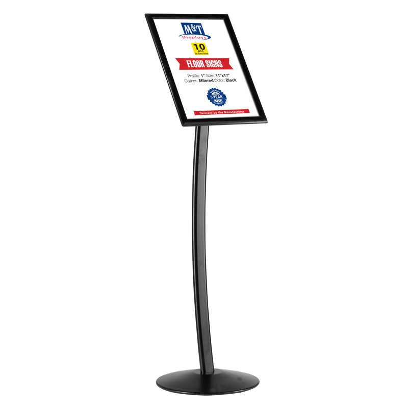 Pedestal Curved Sign Menu Holder