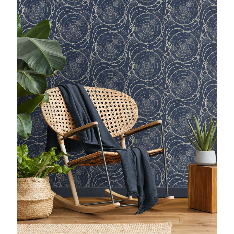 Tommy Bahama Ropes & Spheres Peel And Stick Wallpaper Roll, Indigo