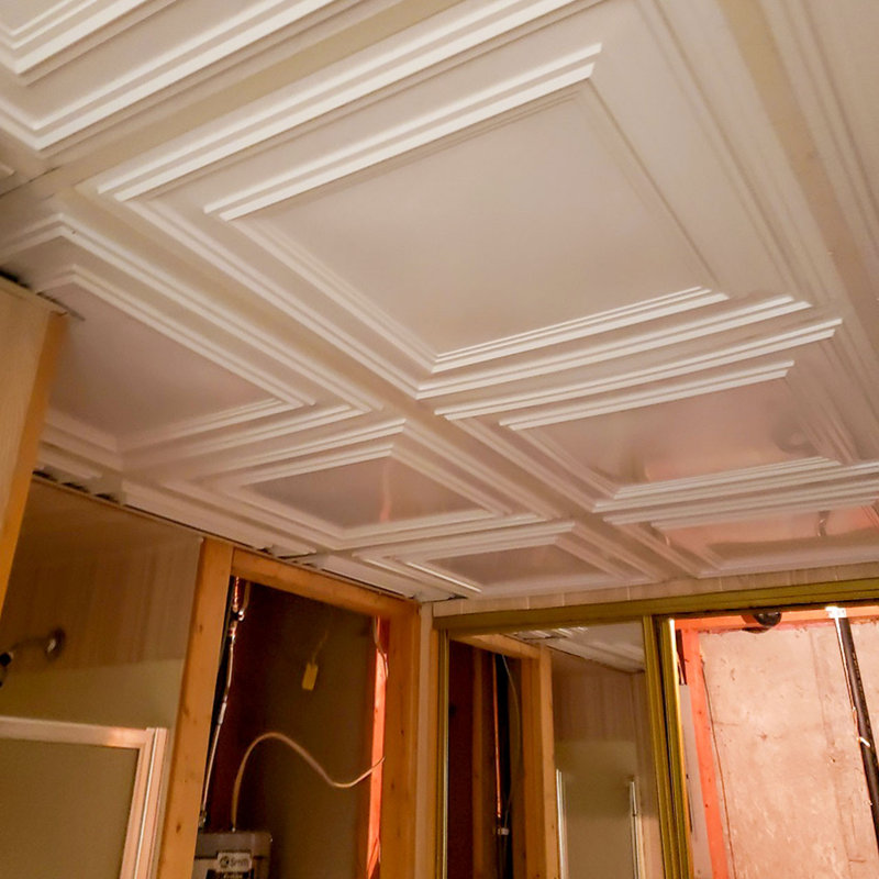 Tuile de plafond économique en PVC, L 24 po x L 48 po, Noir
