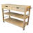 Solid Bamboo Kitchen Cart 2 Drawer 2 Shelf