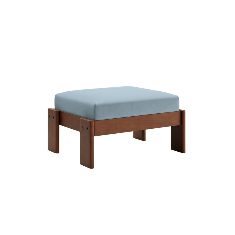 Bacana Ottoman, Cornflower Recycled Velvet