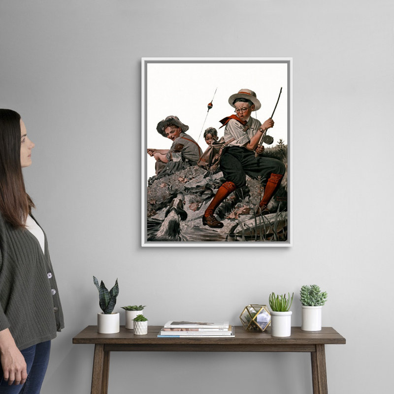 Art mural sur toile Norman Rockwell, H 32 po x l 26 po x P 1,75 po, Cadre flottant blanc