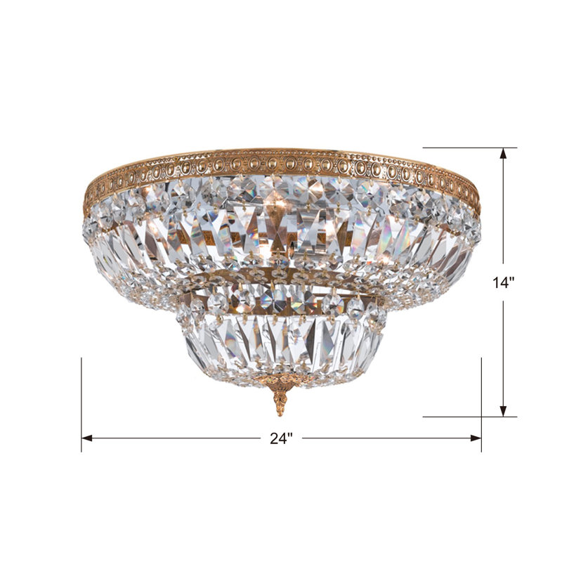 Plafonnier encastré 6 lumières 24 po Wehr, Majestueux bois poli