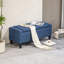 Repose-pieds avec rangement, banc de rangement rembourré en lin avec plateau relevable et capitonnage à boutons pour le salon, bleu foncé-1115420377