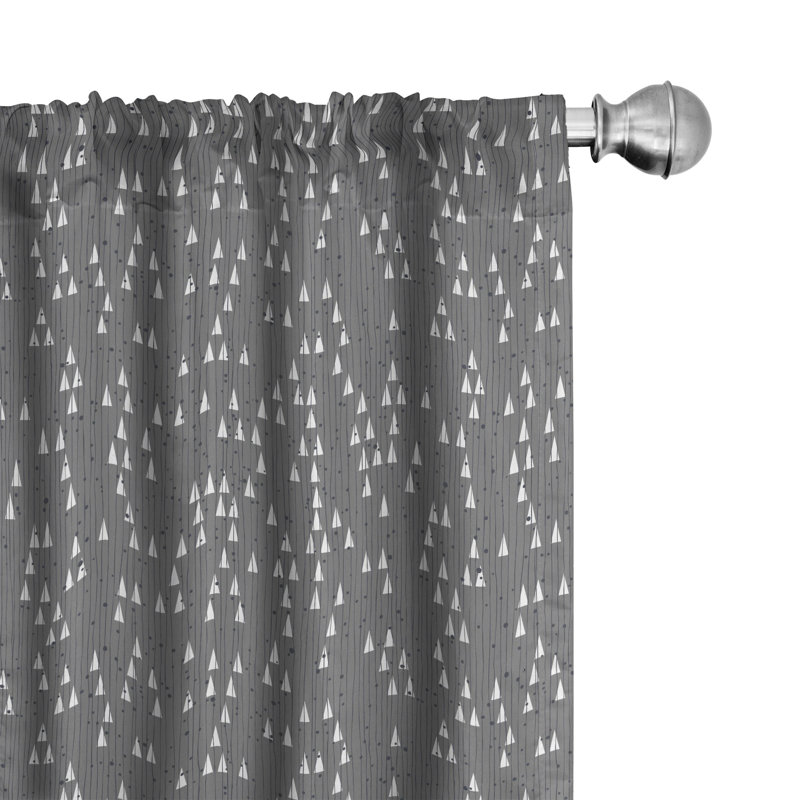 Geometric Semi-Sheer Rod Pocket Curtain Panels, 28" x 84"
