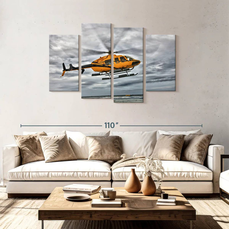 Hélicoptère Mehar Bell 407, H 48 po x l 75 po