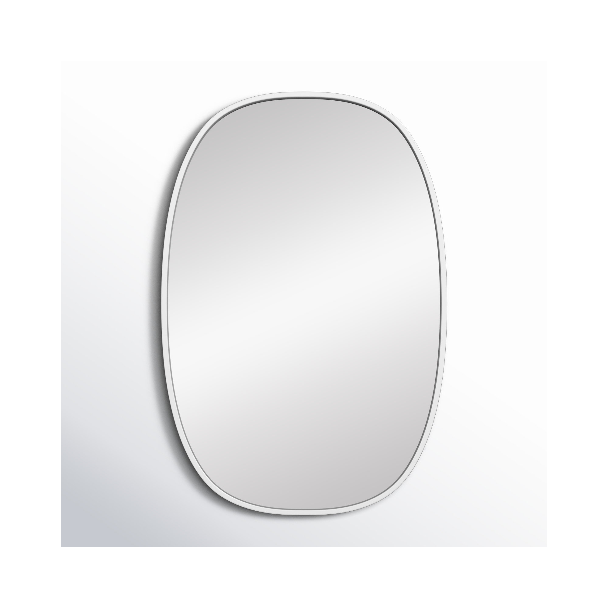 Sabine Metal Curved Oval Wall Mirror, 30" x 20", Silver