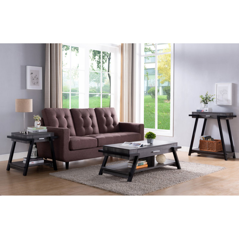 Modern Hallway Display Table with Drawer and Shelves