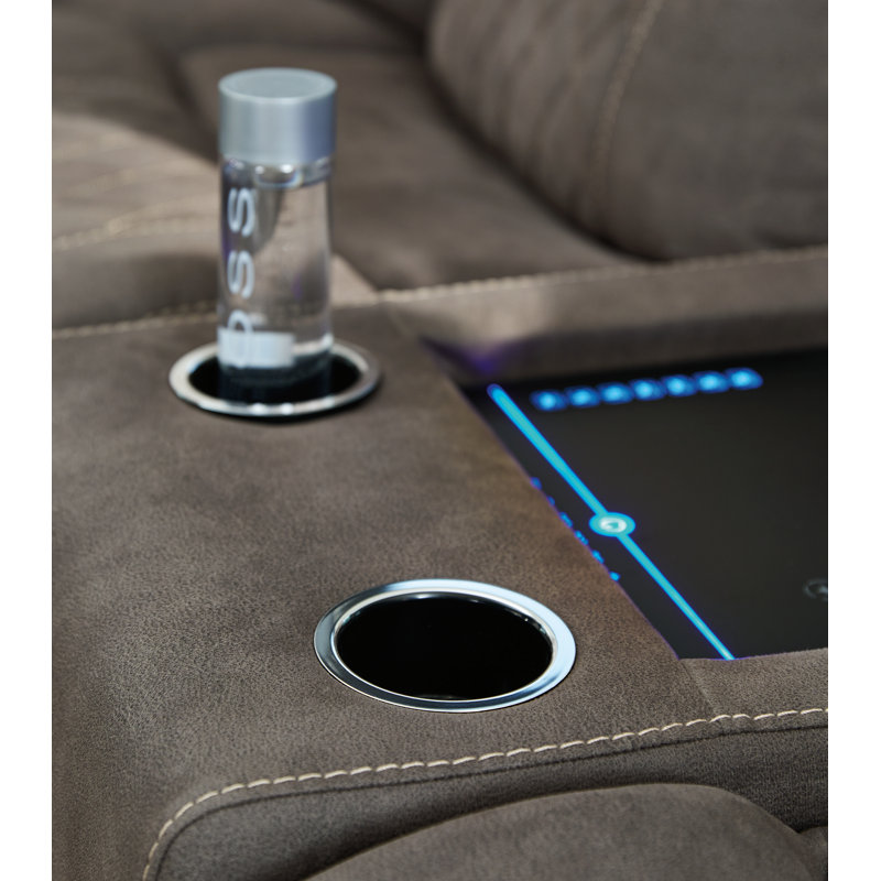 Gray Six-Piece Faux Leather Reclining Sectional Sofa