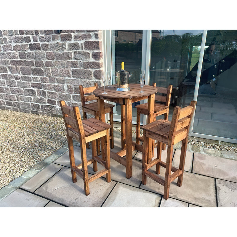 Padua Union Rustic Bar Set with Solid Wood Outer Material