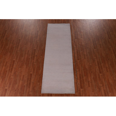 Tapis de couloir lavande mauve à motif de teinture pour légumes Gabbeh 3 x 10