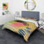 Minimal Abstract In Retro Tones - Ensemble de housse de couette moderne - Microfibre de polyester-66399428