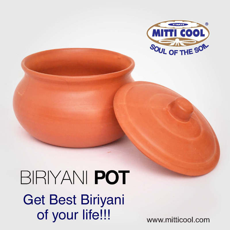Mitti Cool Biryani Terracotta Standard Pot, 23 cm