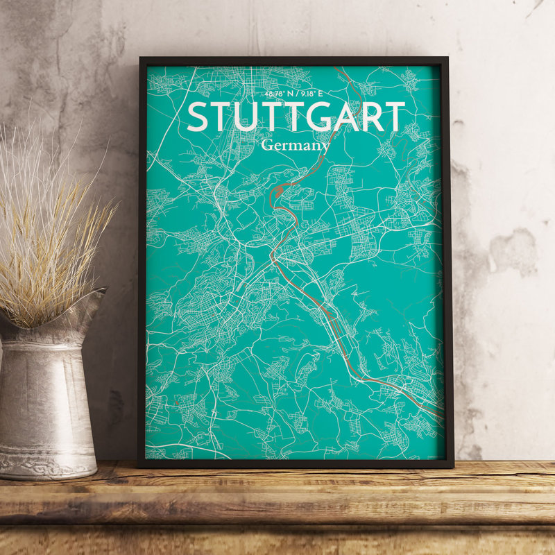 Stuttgart City Map - No Frame Print, 43.2cm H x 27.9cm W x 0.13cm D