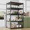 Étagère de rangement à 4 tablettes réglables en acier