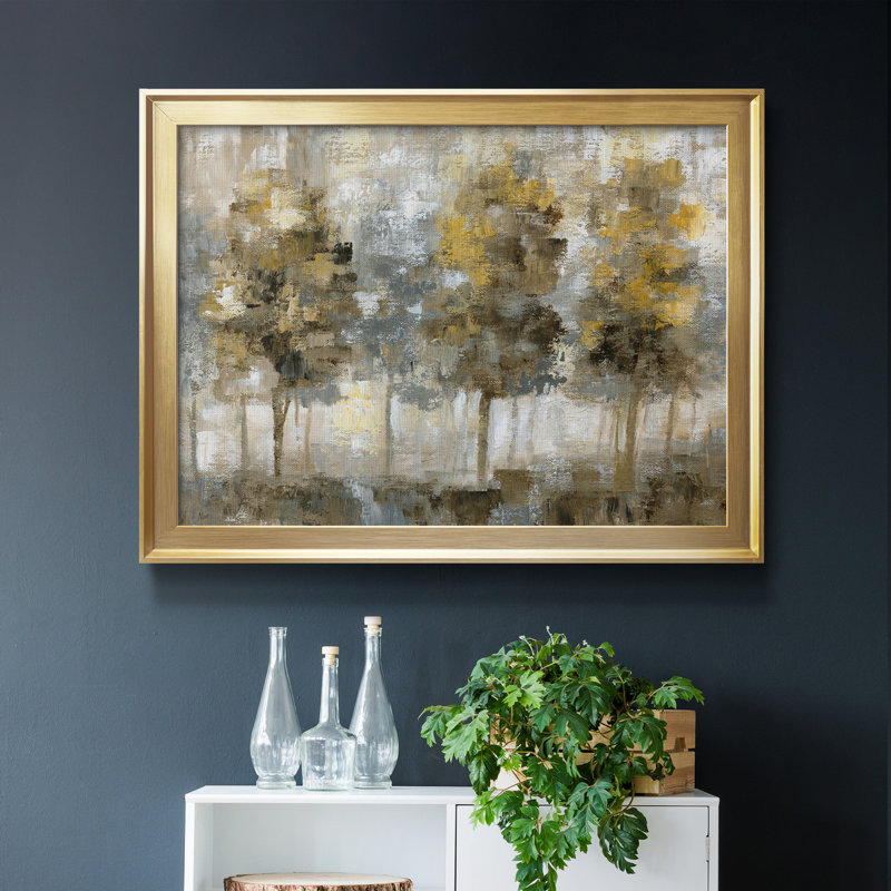 Linen Trees - Peinture encadrée, Gold Framed Canvas, H 26,5 po x l 36,5 po x P 1,5 po