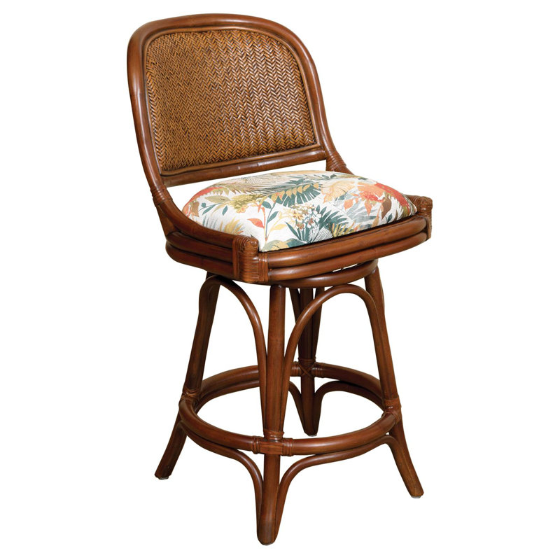 Tabouret de bar et de comptoir pivotant Daquante, Terre de Sienne, Tabouret de comptoir (siège d’une hauteur de 24