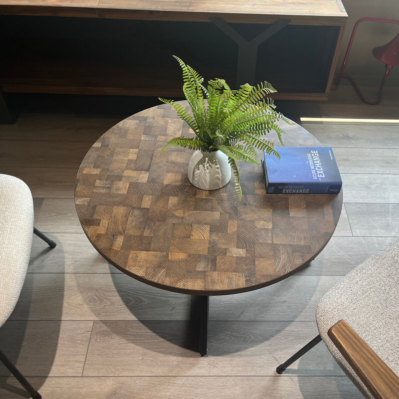 Table basse ronde, Brun