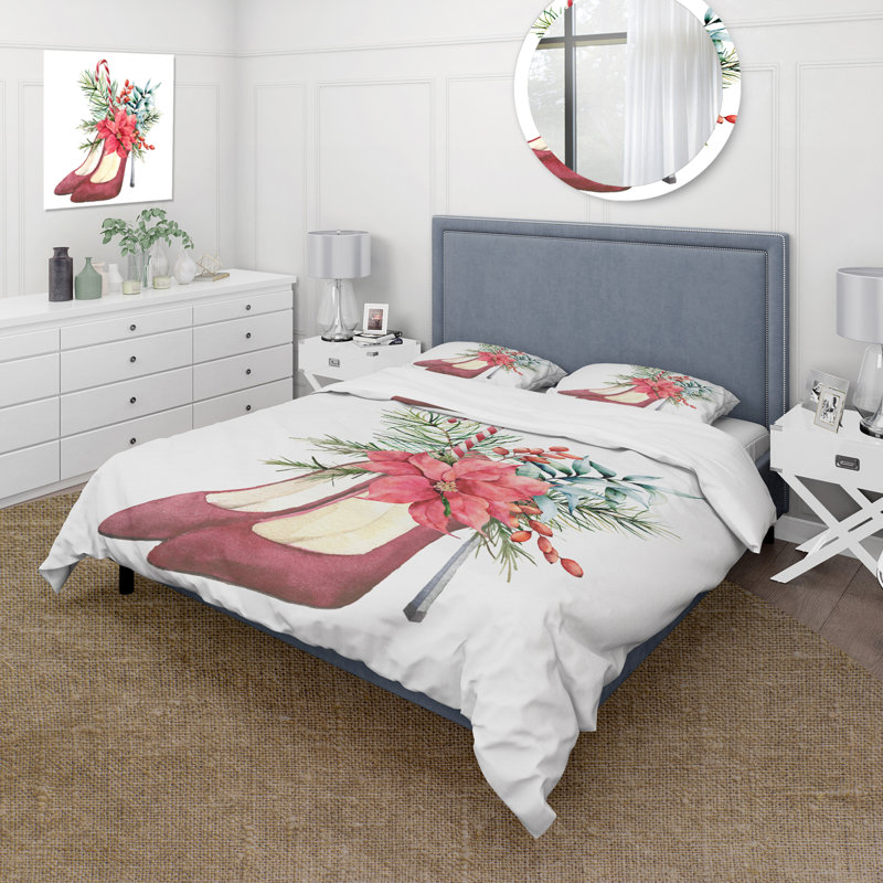 Ensemble de housse de couette en suède rouge, Housse de couette simple + 1 taie décorative stan