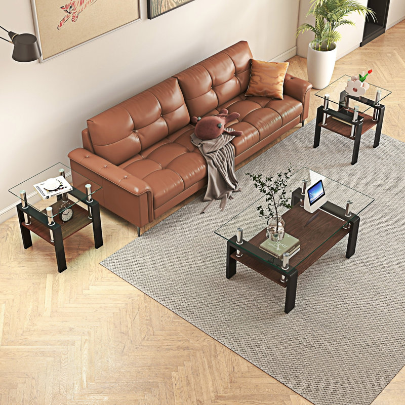 Ensemble de tables basses, Clair, Noir