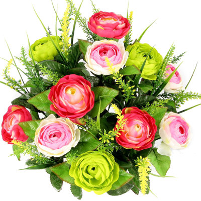 Douille de fleurs mélangées renoncule et filler
